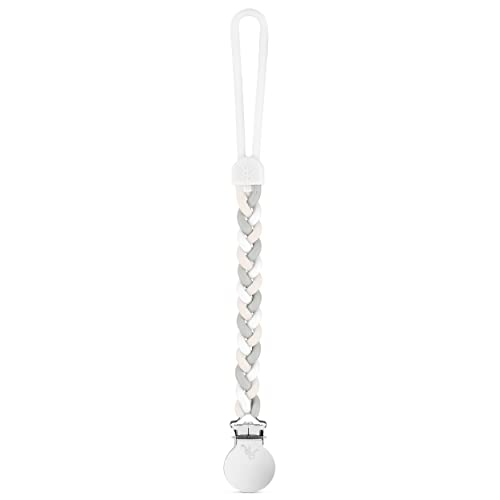 Image of Ryan & Rose Cutie Clip Braiden Pacifier Clip - Braided Silicone (Sandbox)
