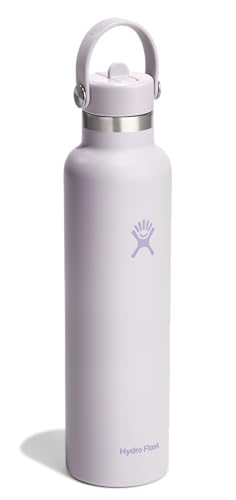 Image of Hydro Flask Water Bottle - Insulated Stainless Steel - Straw Lid, Non Spill, Leakproof in 24 Oz Cloud Pink