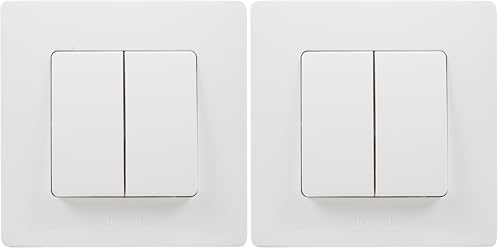 Legrand 396471 NL Doble Conmutador, BL Monobloc, Blanco, Individual (Paquete de 2)