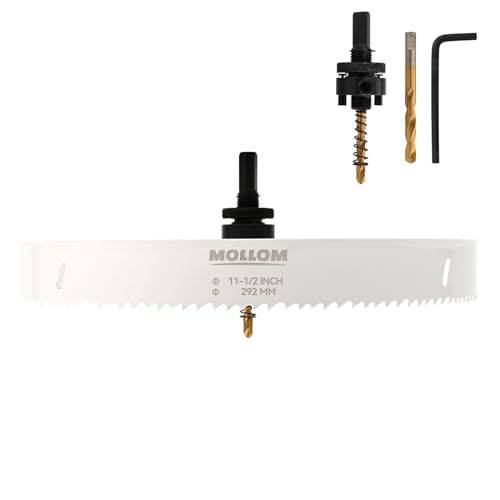 Mollom 292mm (11-1/2") HSS M42 8% Cobalt BI-Metal Hole Saw with Arbor