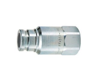 Parker Hannifin FF-502-8FP Series FF Steel Non-Spill Flush Face Hydraulic Quick Nipple with Female Pipe Thread, Push-to-Connect, 1/2" Body Size, 1/2"-