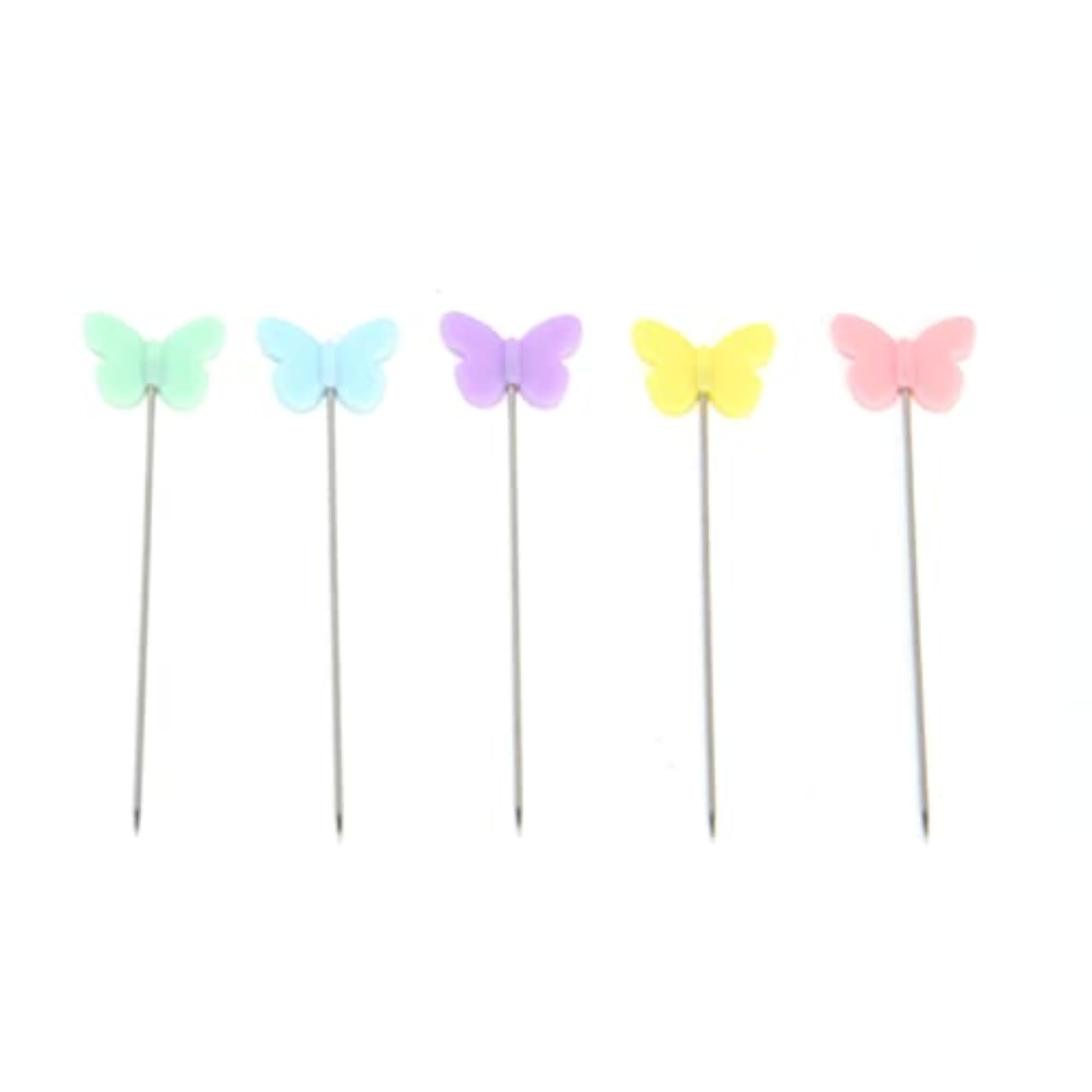200Pcs Flower Button Head Pins, Cute Flower Butterflies