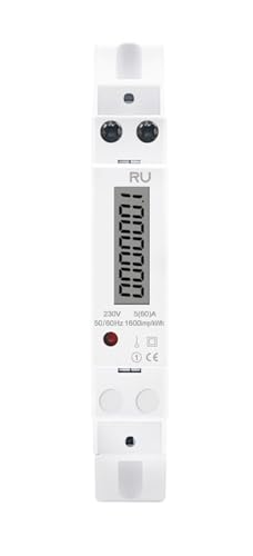 Medidor de consumo monofásico con pantalla LCD retroiluminada para carril eléctrico CA 230V
