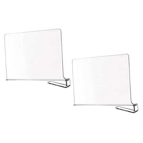 Ciieeo 2Pcs Transparent Acrylic Cabinet Dividers Multi Function Shelf Organizers for Closet Wardrobe and Kitchen Storage Easy Installation No Drilling Required