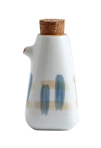 NTIYOU Dosificador de Aceite y Vinagre Dispensador de Aceite y vinagre, BOT Bottle-Home Essentials Botellas de Aceite y vinagre de cerámica con Tapones de Corcho-Botella de Aceite Condimento