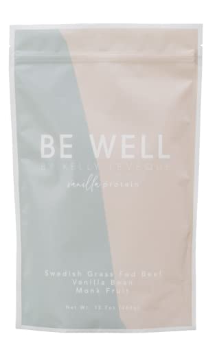 Be Well by Kelly - Swedish Grass-Fed Beef Protein Powder - Paleo and Keto Friendly, Dairy-Free & Gluten-Free - Low Carb Protein Powder with BCAAs & Collagen - 23g Protein (Vanilla - 30 Servings)