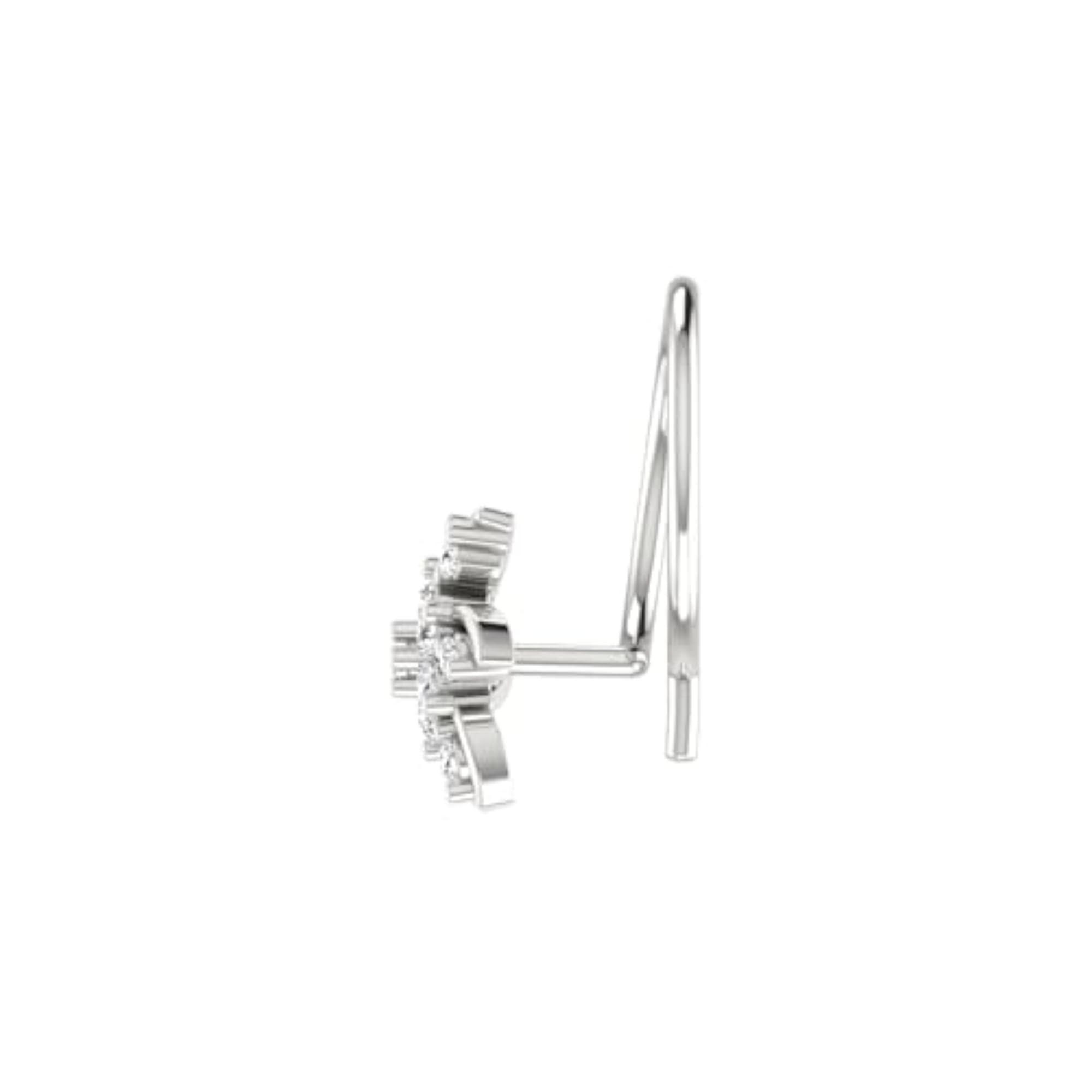 Women's 9K BIS Hallmarked White Gold Stud Nose Ring