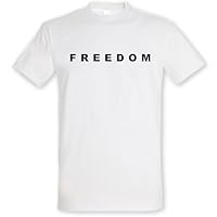 Freedom T-Shirt Charlie Kirk Freedom Merch Shirt Unisex Casual Short Sleeve Crew Neck Letter Print Graphic Tee Tops (White,Small)