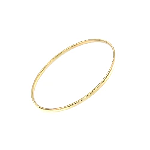Lucchetta - Bracelet Jonc en Or Jaune 375/1000 (9 Cts) 3.6 Gr - 20cm, Bijoux d'Or pour Femme Fille