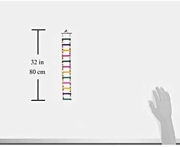Ladder Bird Toys for Bird Parrot Budgies Cockatiels Parakeet Crawling Rainbow Bridge Cage Perch Training Swing Toys 32 inches