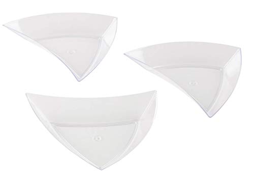Mini Dessert Plates - 48-Pack Clear Hard Plastic Appetizer Dip Sauce Plates Disposable or Reusable Tasting Sampling Party Supplies Catering Buffet Food Display 48 x 07 x 39 Inches