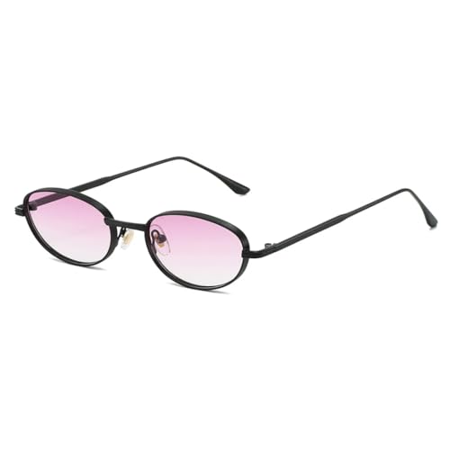 Lunettes de soleil ovales fin métal fini les montures lourdes
