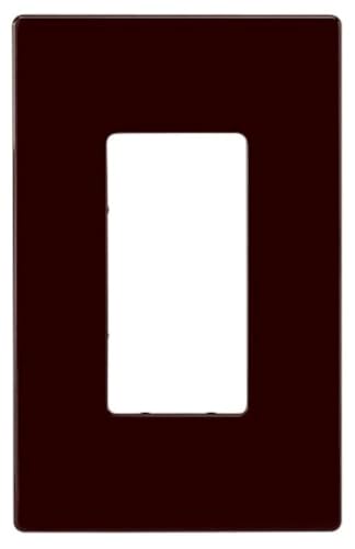 Image of Eaton PJS26B Mid-Size Polycarbonate 1-Gang Screwless Decorator Wallplate, Brown
