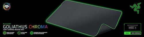 Razer Goliathus Chroma 3XL - Soft Gaming Mouse Mat (Micro-Textured Cloth Surface, Chroma RGB, Optimized for All Sensitivity Settings and Sensors, Inter-Device Color Synchronization) Black - Image 8