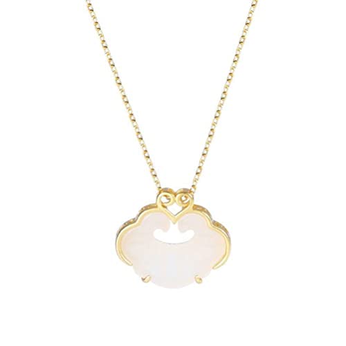 Collier en néphrite blanche de style chinois pour sublimer votre tenue bohème chic quotidienne