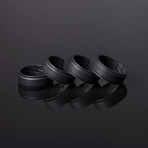 ThunderFit Silicone Wedding Rings for Men Breathable Airflow Inner Grooves, Step Edge Sleek Design Rubber Engagement Bands 8mm Wide 2mm Thick, Variety Multipack 1-73