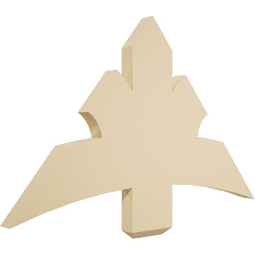 36"W x 22 1/2"H x 2"D x 6"F, 15/12 Pitch, Davenport Signature Urethane Gable Bracket, Primed Tan
