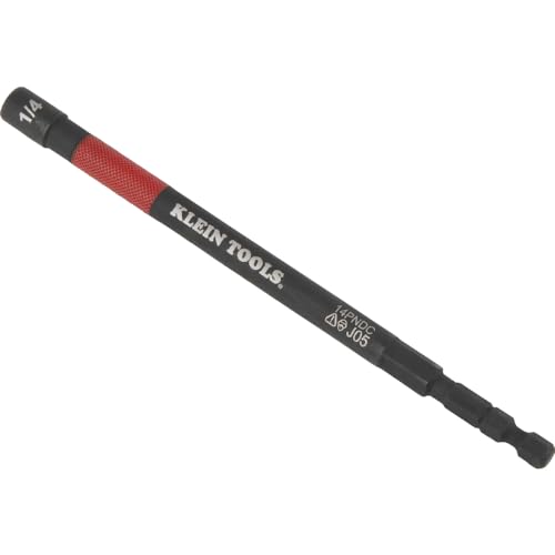 Image of Klein Tools 65411PK3 Magnetic Color-Coded Power Nut Setter Set, 1 /4-Inch Impact Hex Drive, 5-Inch Shaft, Extended Reach, 3-Piece