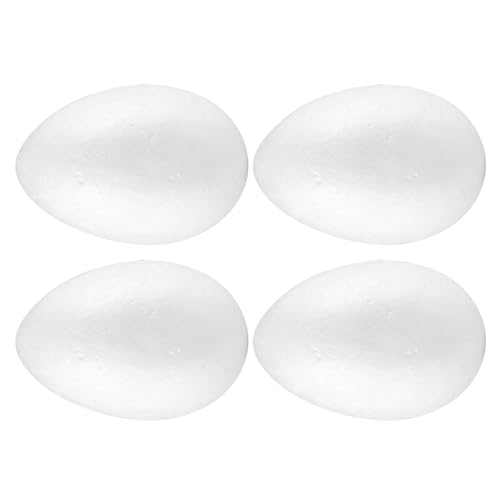 HOODANCOS Huevos de Espuma para Manualidades de Pascua 15 CM 4 Unidades Color Blanco para Decoración DIY Juguetes Creativos Infantiles Ideales para Jardín de Infantes y Fiestas Festivas