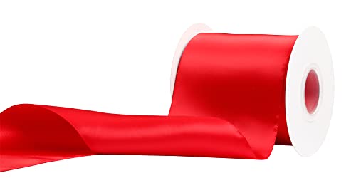 Ribbonitlux 100mm Wide Double Face Satin Ribbon 22 Meters (250-Red, Set for Bow Party Decor, Sewing Applications, Wedding and Craft - Image 4