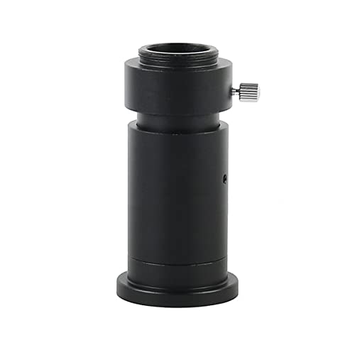 Microscope 0.4X/1XC Mount Adapter Lens Adjustable Microscope Camera Focus Tube Adapter for 8X-50X Zoom Trinocular Stereo Microscope(1X)