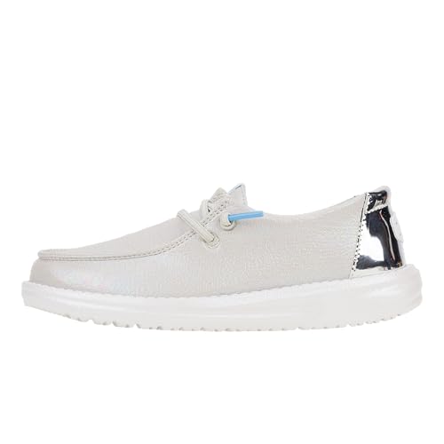 Image of HEYDUDE Kids Wendy Iridescent Sparkle (Little Kid /Big Kid) - Loafers for Kids - Canvas Upper - Cotton Lining