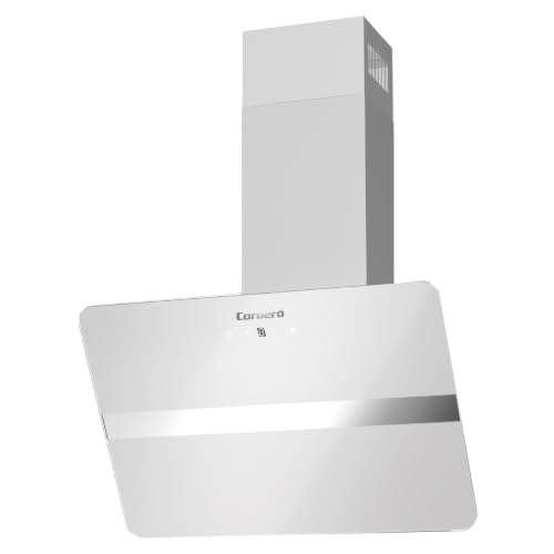 Corberó   Campana Extractora 60 cm | VICTORIA660W | 594,2 m³/h | 67db| 165W | 3 Velocidades | Control Touch | Luz LED | Vidrio Templado | Filtro Aluminio + Filtro Carbón | Cristal Blanco
