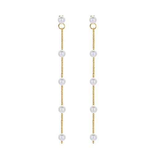 Vintage Simple Pearl Earrings Temperament Long Tassel Earrings Beaded Earrings For Women And Girls #TOP2