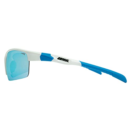 Maxx Switchback Blue Mirrored Smoke Lenses White Frame Sports Sunglasses4