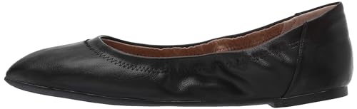 Amazon Essentials Belice Ballerinas für Damen, schwarzes Kunstleder, 40.5 EU Weit