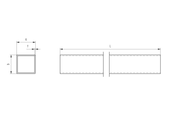 Sellon24 Tubo de acero inoxidable V4A AISI 316 40 x 40 x 2 mm L3000 mm pulido tubo cuadrado barandilla exterior