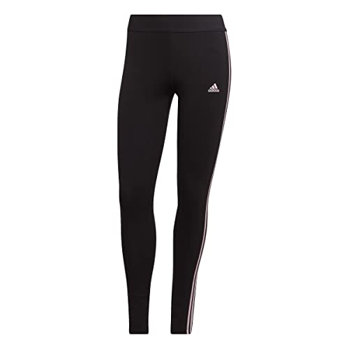 adidas Legging Femme 3-Stripes, Black/Clear Pink, XL Women's