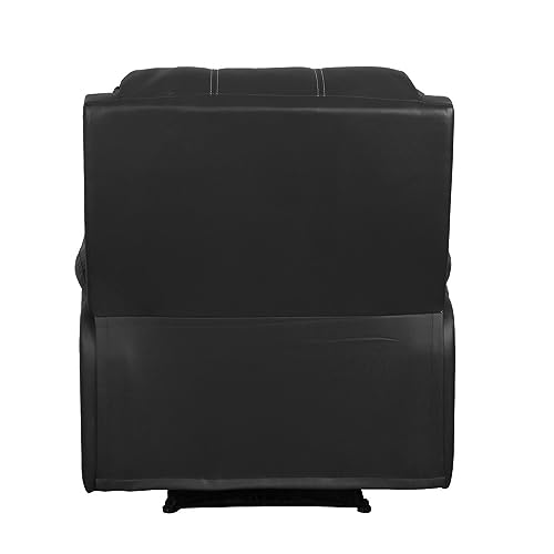 Image of Recliners India -Spino Single Seater Recliner Sofa | 3 Modes of Comfort | 1-Year Manufacturer Warranty | Manual Recliner Chair | Color- Black | Cushion Armrest | Living Room Recliner Sofa