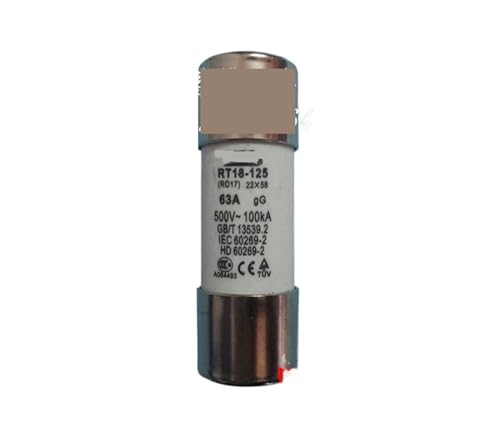 Fusible cilíndrico de cerámica tipo RO17 RT14-63 RT18L-125 22x58 de 10A a 63A