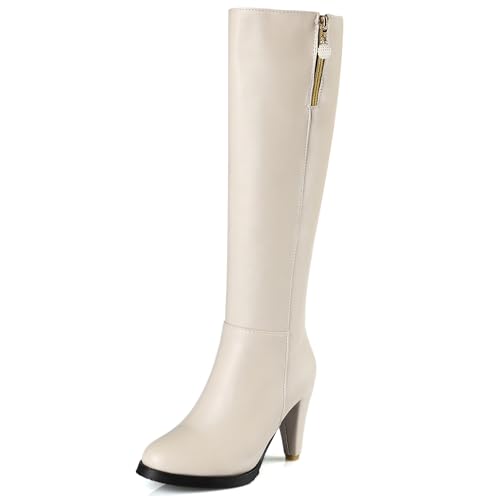 Bottes hauteur genoux style robe de soirée avec zip et talon haut Bviennic