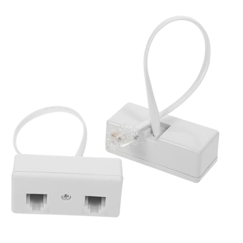 QUMIIRITY 2pcs Telephone Splitter Adapters for Landline Pc Connectors for Easy Device Connection Signal Transmission for Home Office Use