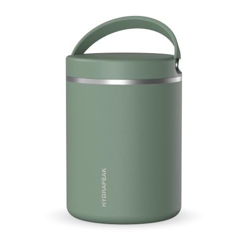 Image of Hydrapeak 32oz Stainless Steel Vacuum Insulated Food Jar for Hot Food and Cold Food, Wide Mouth Leak-Proof Soup Jar for Adults, 10 Hours Hot and 16 Hrs Cold (Sage Leaf)