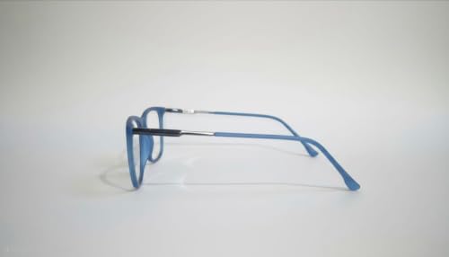 Image of Soft Square Optical Eyeglass Frame for Men & Women, Front with Metal Temples, Clear Demo Lenses, Lightweight Mixed Material Frame, Ribbed Temple Design for Prescription Lens Replacement