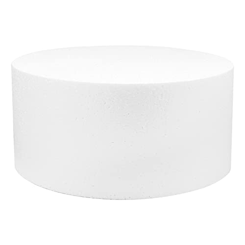 OCREME Polystyrene Dummy Cake Decorating Display for Baked Goods Bakery Supplies Round Shape (8 Diameter x 5 High)