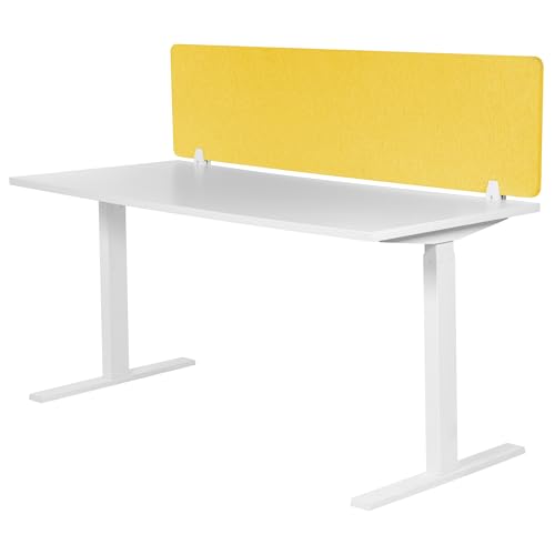 Pannello Divisorio Fonoassorbente Per Scrivania In Pet Giallo 160 X 40 Cm Tavolo Ufficio - 6