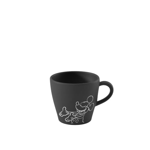 Villeroy & Boch Manufacture Rock – Mickey Mouse – tasse à café, noir, résistant au lave-vaisselle/micro-ondes, look ardoise caractéristique avec décor...