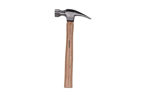 Image of Century Drill & Tool 72278 Wood Handle Hammer, 24 oz., Claw Style: Ripping | 15-1 /4 inch overall length, cuts steel & wood, high carbon steel