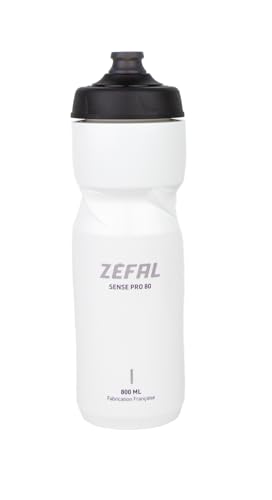 ZEFAL Sense Pro 80 - Borraccia per Bicicletta e Sport - Borraccia Bici Premium e Impermeabile - Bianco, 800ml, 85g