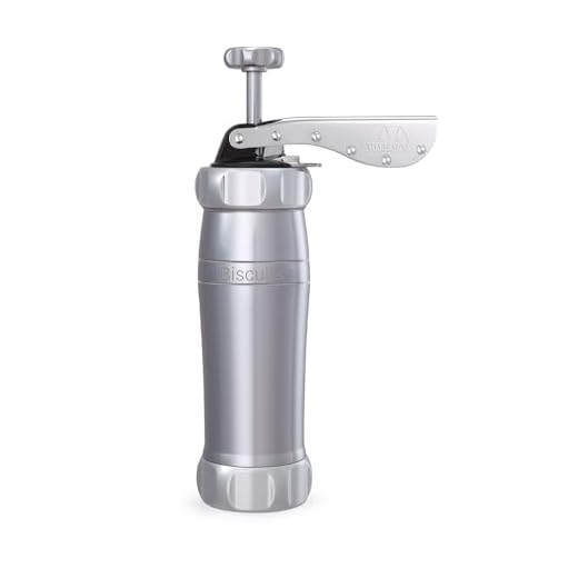 Marcato Atlas Biscuit Maker Cookie Press, Made in Italy, Includes 20 Disc Shapes, Deluxe Silver