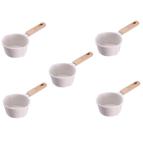 PRETYZOOM 5 Piezas Cacerola Antiadherente de Aluminio Blanca Olla Multifuncional para Calentar Aceite de Vertido Doble para Derretir y Uso Doméstico