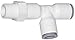 Parker Hannifin 6503 60 14WP2 LIQUIfit Polymer Body Swivel Run Tee Fitting, 3/8" Push-to-Connect Tube x 1/4" Male NPTF