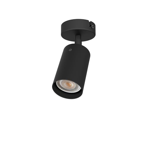 Migliori applique led L+ Faretto Spot LED Orientabile da Soffitto o Parete in Metallo - Attacco GU10 - Made in Italy - Diametro 6cm - Design Moderno per Cucina e Soggiorno (Nero)