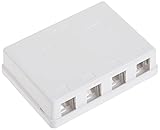 4 Port Keystone Jack Surface Mount Box, White, Surface Mount Box for Networking, Home Theatre, Security/Surveillance, Cablewholesale