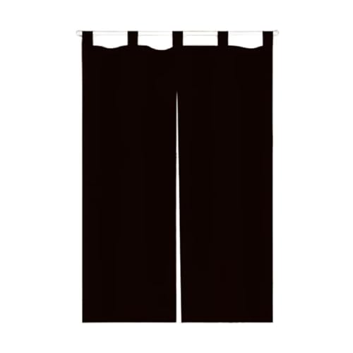 YKFN のれん おしゃれ 断熱 暖簾 90cm丈 目隠し 遮光 北欧 間仕切り ロング 間仕切りカーテン 無地 綿麻 シンプル ナチュラル 半間のれん ドアカーテン 断熱カーテン 防寒 厚手 玄関 入り口 リビング 飲食店 洗濯可 ブラック 幅90×丈9
