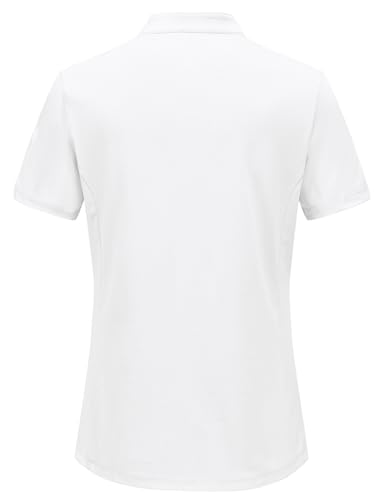 Image of BGOWATU Women's Golf Polo Shirts Short Sleeve Collarless Y-Neck Tennis Tops Quick Dry UPF 50+ Workout Shirt Lightweight